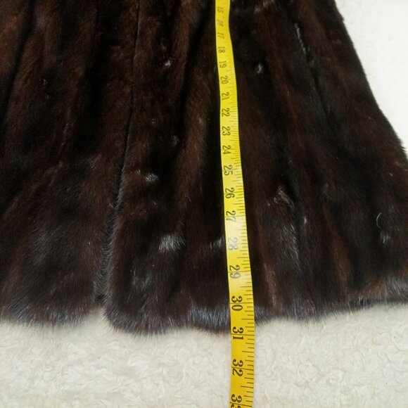 Vintage Lagase Furs Women's Brown Luxury Customized Mink Fur Coat Size L - Picture 6 of 14